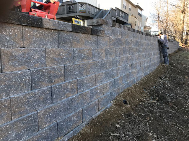 Engineered block wall installation in myrtle beach sc